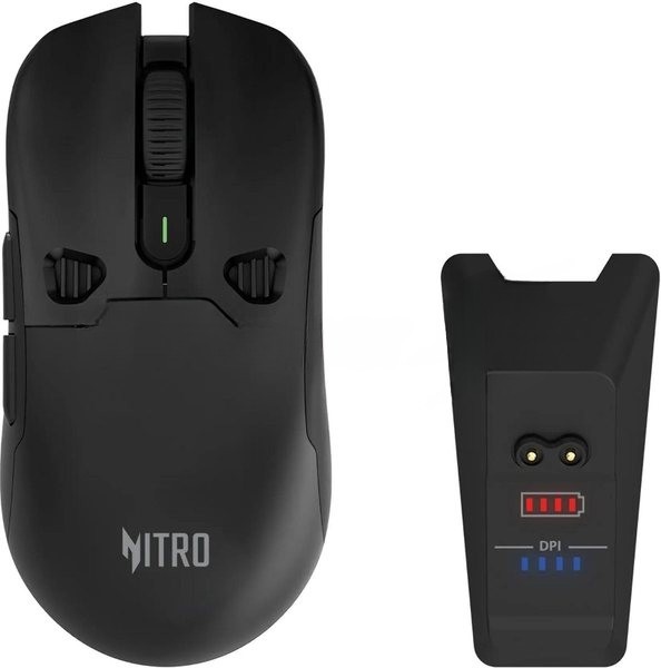 Мышь беспроводная Acer Nitro OMR404 черный, 6400 dpi, радиоканал, Bluetooth, USB, кнопки - 6