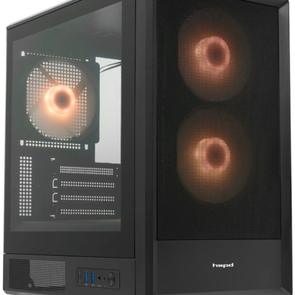 Компьютерный корпус HSPD M310, Mesh Mini-tower, черный, TG, 0.4 SPCC, 3x120мм ARGb mATX, mITX 180/280/160мм 1x2.5", 1x3.5", 4xPCI 2xUSB-A 3.0 452x277x418мм