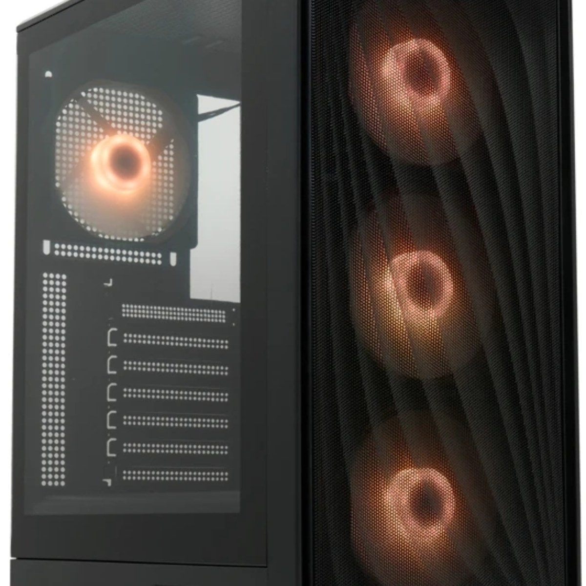 Компьютерный корпус HSPD M510, Mesh Mid Tower, черный, TG, 0.5 SPCC, 4x120мм ARGB ATX, mATX, mITX 180/280/160мм 1x2.5", 1x3.5", 7xPCI 2xUSB-A 3.0 517x277x418мм
