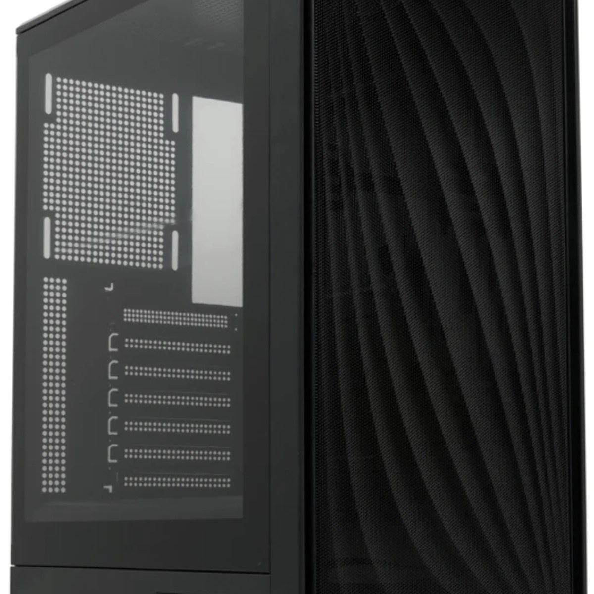 Компьютерный корпус без блока питания HSPD M510, Mesh Mid Tower, черный, TG, 0.5 SPCC, no fans ATX, mATX, mITX 180/280/160мм 1x2.5", 1x3.5", 7xPCI 1xUSB-A 3.0, 1xUSB-A 1.0 517x277x418мм