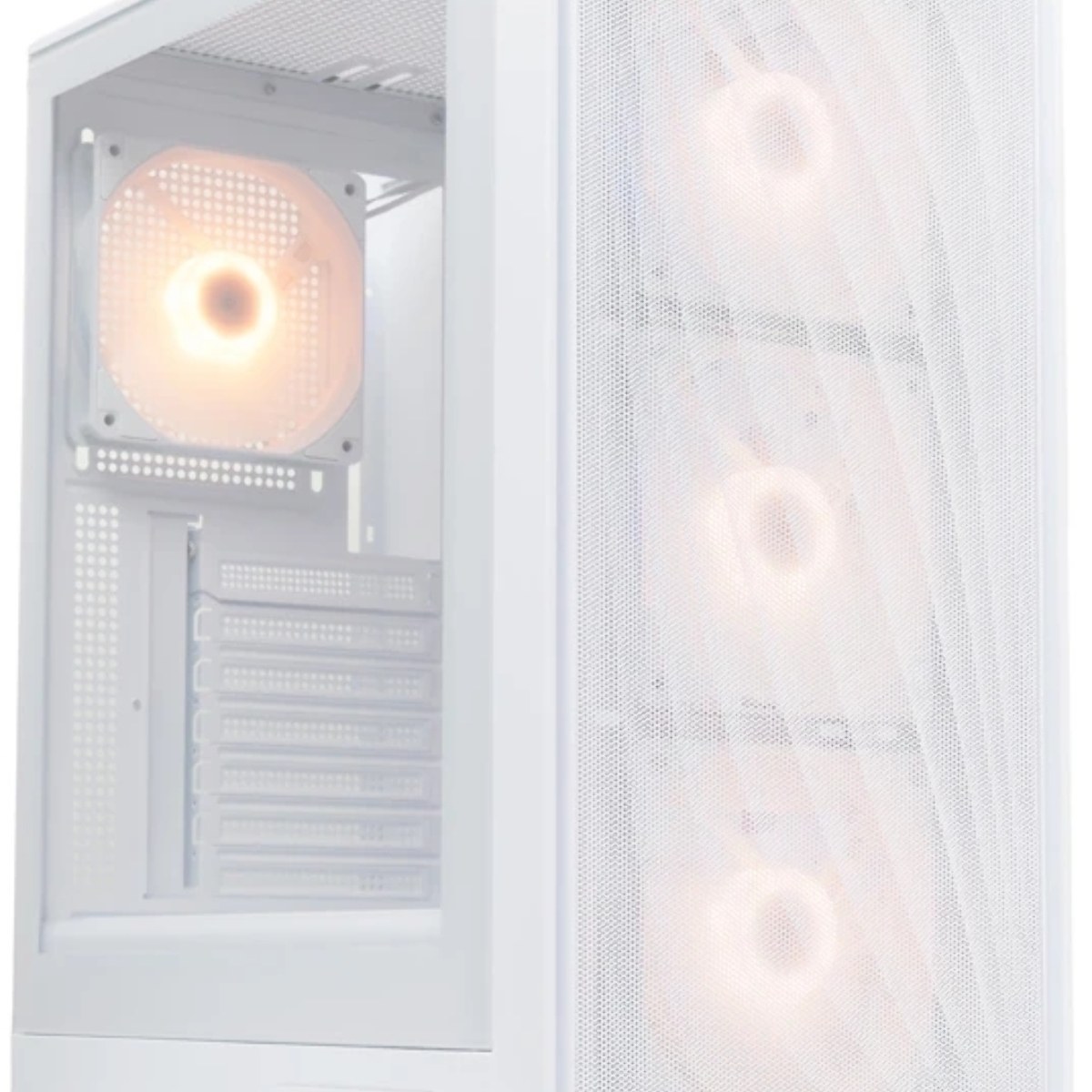 Компьютерный корпус HSPD M510, Mesh Mid Tower, белый, TG, 0.5 SPCC, 4x120мм ARGb ATX, mATX, mITX 180/280/160мм 1x2.5", 1x3.5", 7xPCI 2xUSB-A 3.0 517x277x418мм