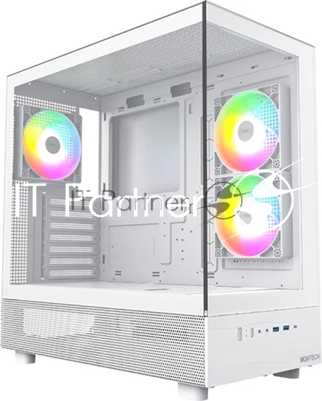 Компьютерный корпус Montech XR белый без БП ATX 3x120mm 2xUSB3.0 audio bott PSU
