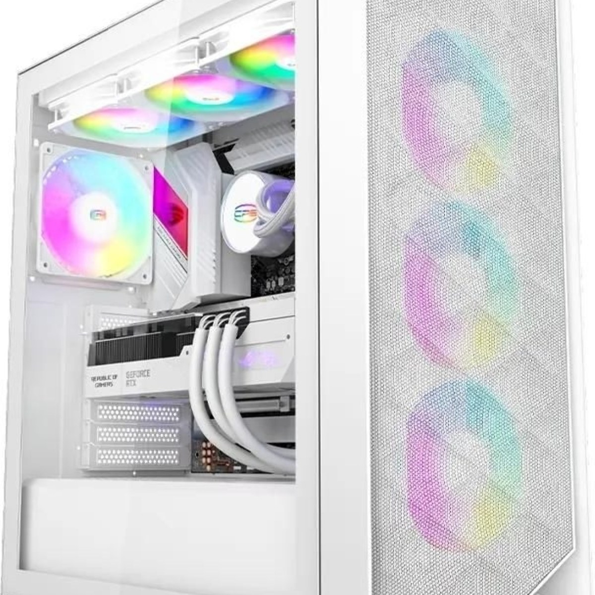 Компьютерный корпус PCCooler C3D510 WH ARGb, Tempered Glass Full Tower, White, TG, 0.7 SPCC, 3x120мм ARGb E-ATX, ATX, mATX, mITX 170/390/410мм 2x2.5", 2x3.5", 7xPCI 2xUSB-A 3.0 454.8x220x490.6мм