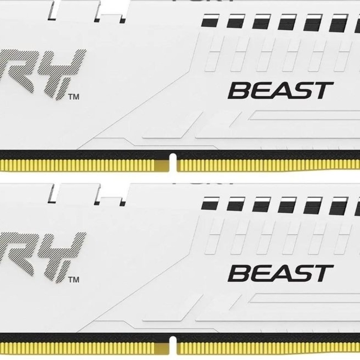 Оперативная память Kingston Fury Beast, DDR5, 32Gb (2x16Gb), 6000MHz, CL30, DIMM, с радиаторами, белый