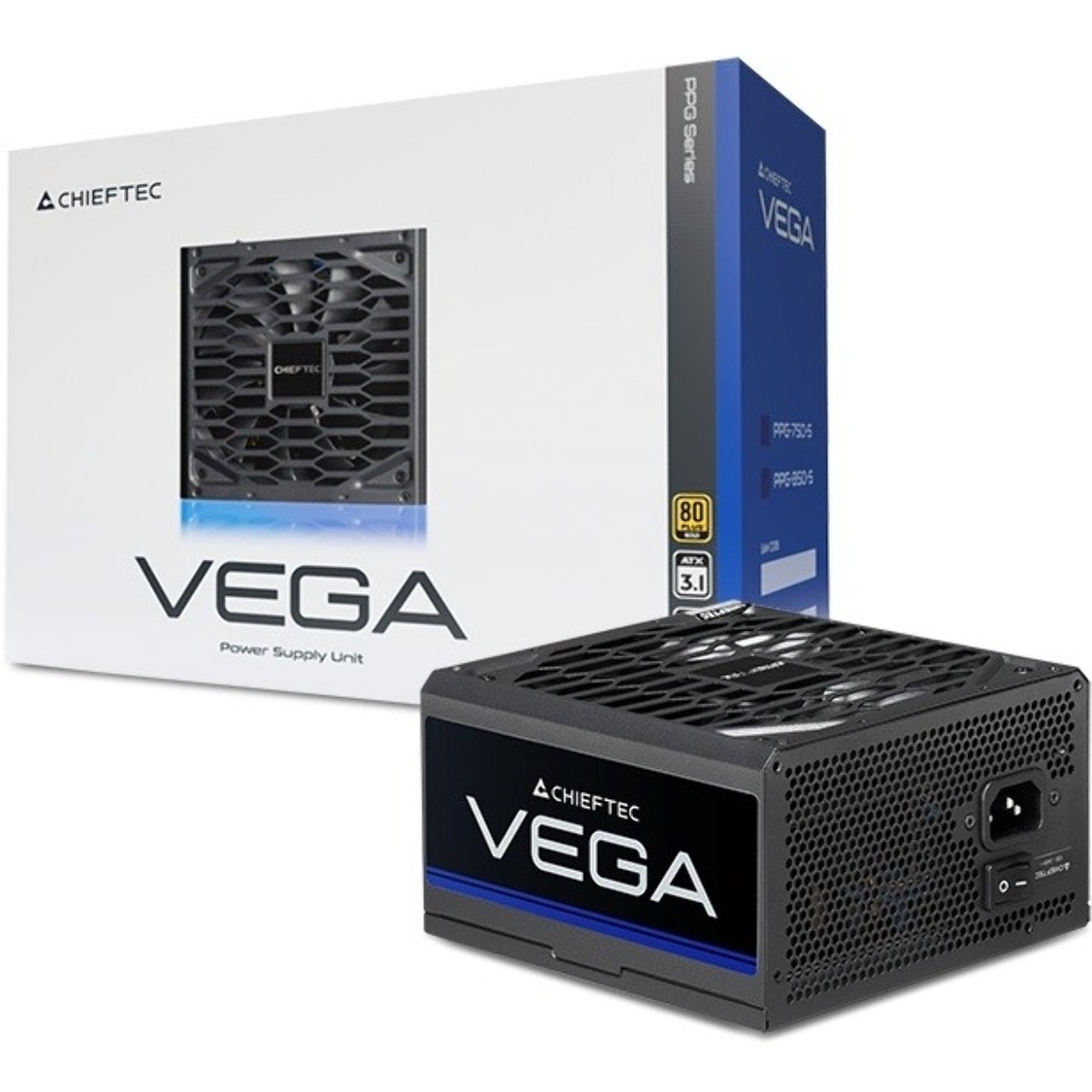 Блок питания Chieftec Vega PPG-850-S, 850Вт, 80 PLUS Gold, 135мм, черный