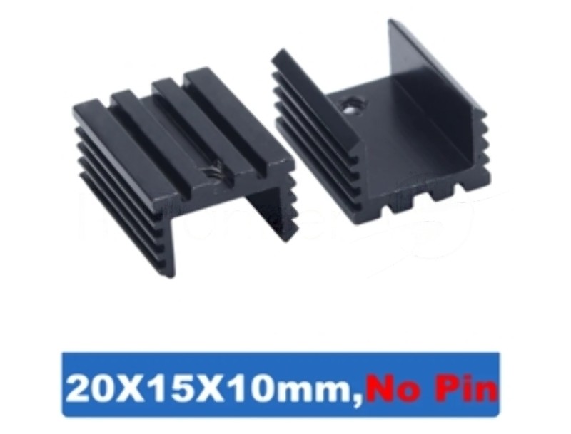 Аллюминиевый радиатор TO-220 Mosfet, 20x15x10 мм, NoPin