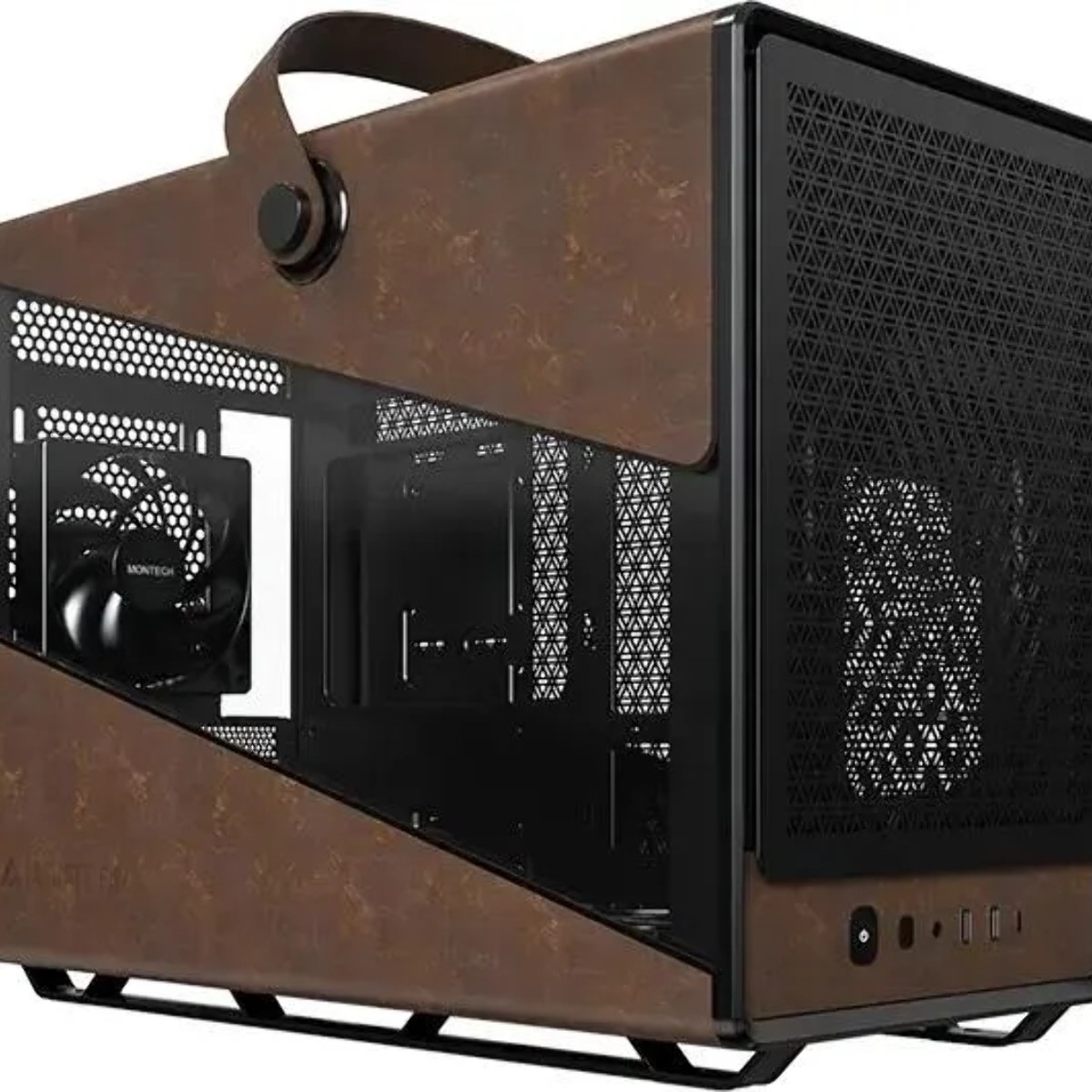 Компьютерный корпус Montech Heritage PRO (B) черный без БП mATX 5x120мм 2x140мм 2xUSB3.0 audio bott PSU