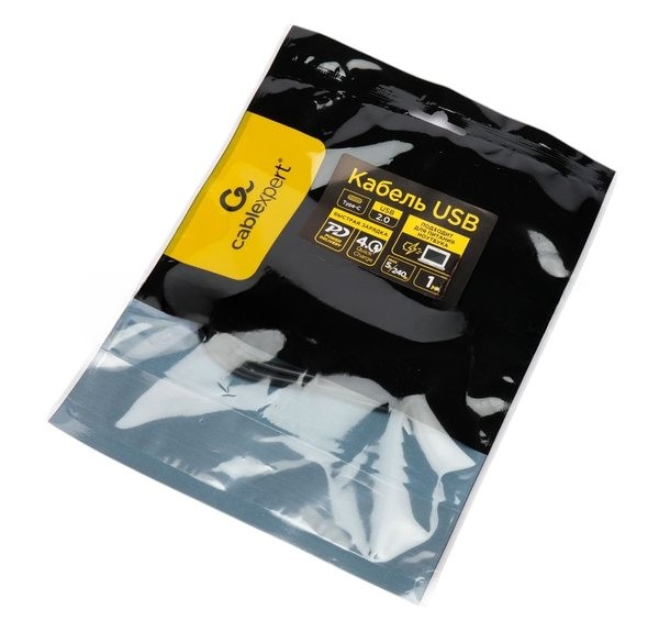 Кабель USB2.0 Cablexpert СС-USB2.0-240W-1M Type-C/Type-C, 5А, 240Вт, PD3.1/QC4.0, медь, 1м, черный, пакет