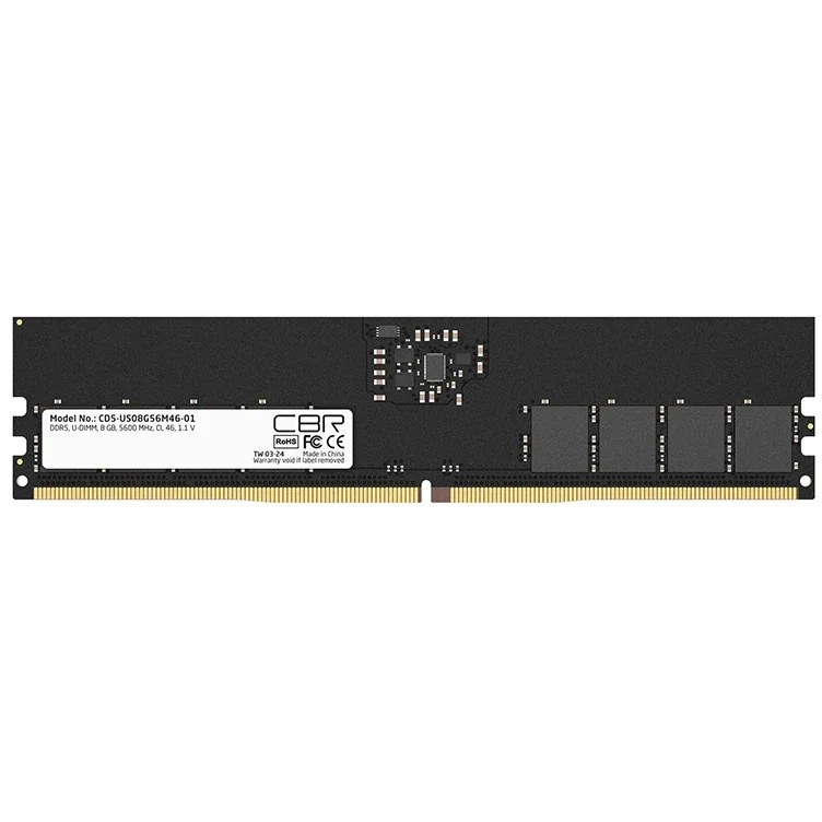 Оперативная память CBR, DDR5, 8Gb (1x8 Gb), 5600 MHz, CL46, DIMM