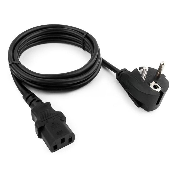 Кабель питания Cablexpert PC-186-VDE-1.5M Schuko-C13, 3x0.75мм2, 10A, VDE, с заземлением, 1.5м, черный, пакет