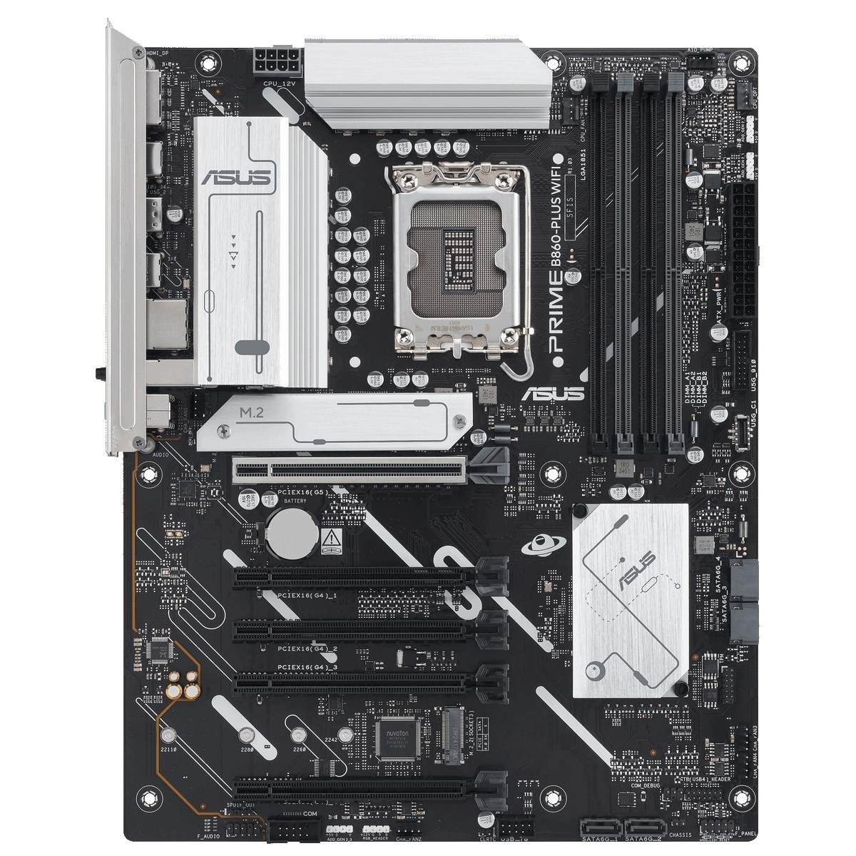 Материнская плата ASUS PRIME B860-PLUS WIFI, LGA1851, Intel B860, 4xDDR5, 4xSATA, 2xM.2, 1xPCIe 5.0 x16, DisplayPort, HDMI, 1x2.5Gb LAN, USB Type-C, 3x3.5 мм, 7.1, ATX