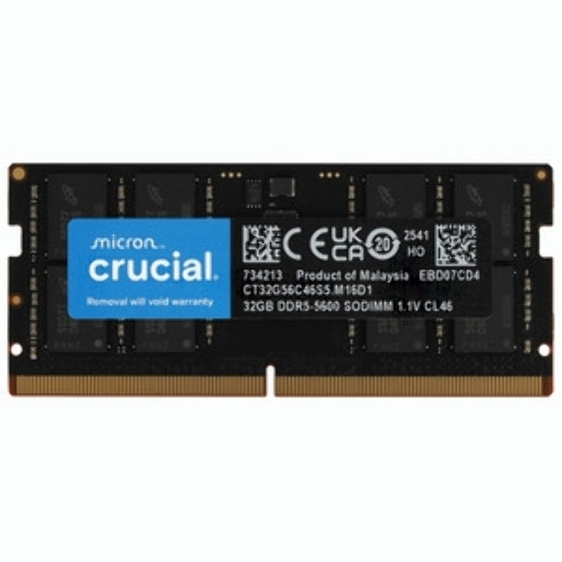 Оперативная память Crucial, DDR5, 32GB (1x32GB), 5600MHz, CL46 SO-DIMM