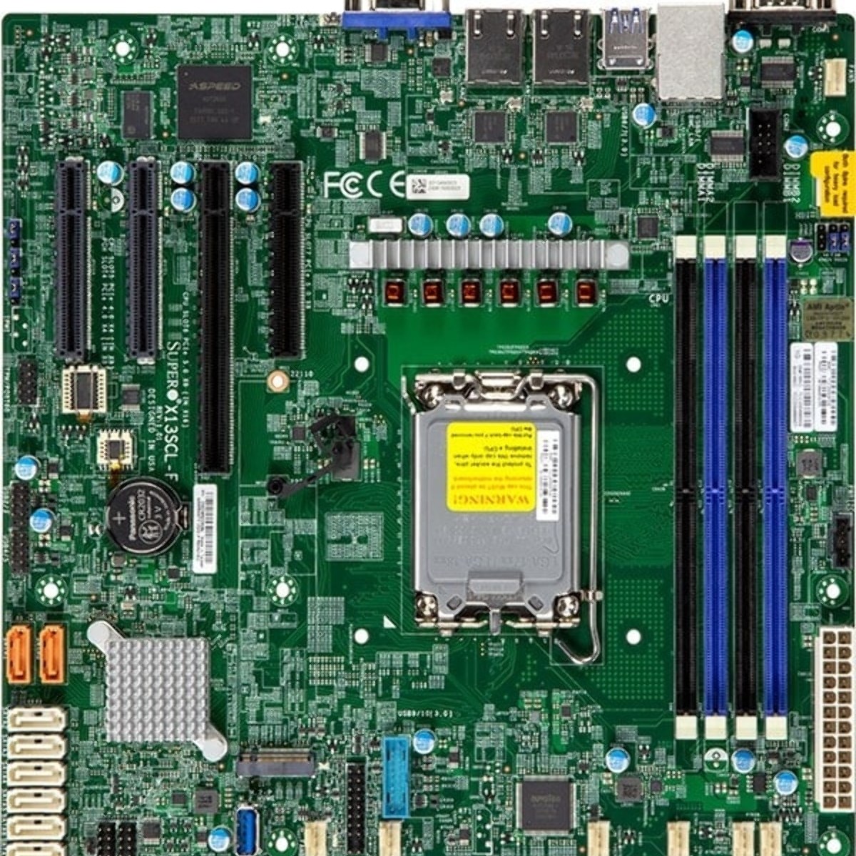 Материнская плата Supermicro MBD-X13SCL-F-B, LGA1700, Intel C262, 4xDDR5, 8xSATA, 1xM.2, 1xPCIe 4.0 x16, 2xPCIe 4.0 x8, D-Sub, 2x1Gb LAN, USB, microATX