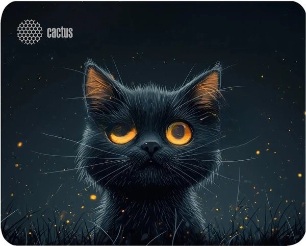 Коврик для мыши Cactus черный Cat 250x200x3мм (CS-MPC-D09S)