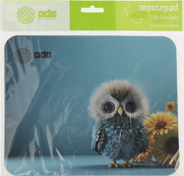 Коврик для мыши Cactus Owl blue 220x180x2мм (CS-MPC-P07XS)