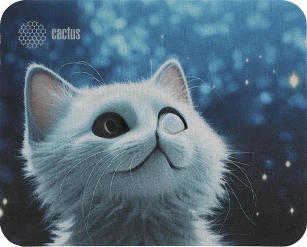 Коврик для мыши Cactus белый Cat 220x180x2мм (CS-MPC-P06XS)