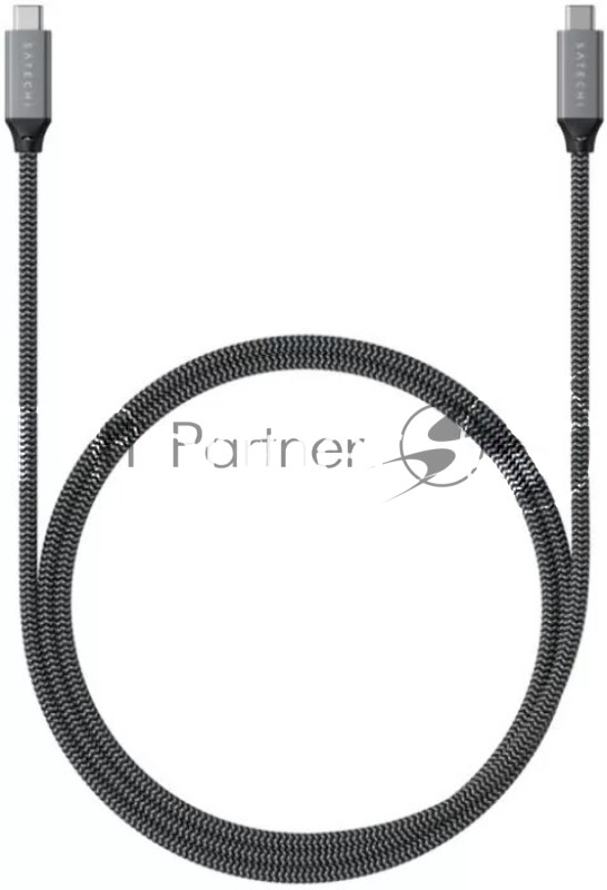 Кабель Satechi ST-U4C25M USB Type-C - USB Type-C 0.25м для зарядки и передачи данных (до 100W), серый космос