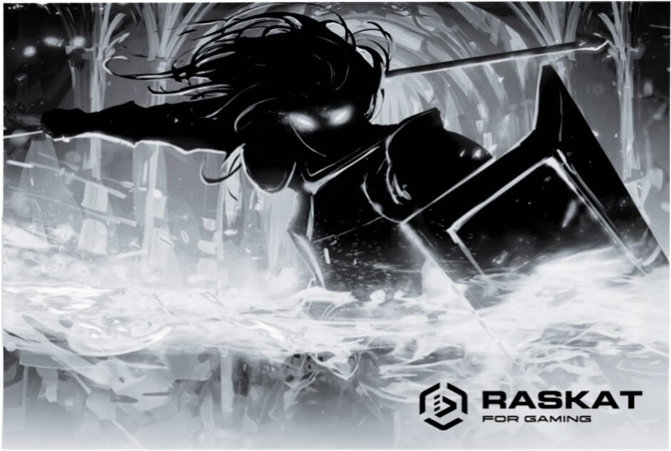 Коврик для мышки Raskat Paladin CG - L (900x400x3, резина/ткань, прошитый край, ч/б рисунок)