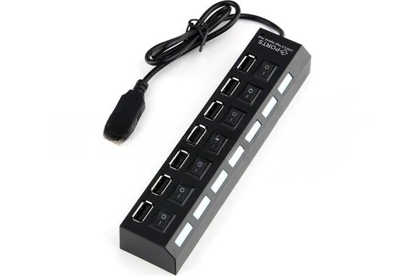 USB-концентратор Gembird UHB-U2P7-01, USB 2.0, 7хUSB, USB