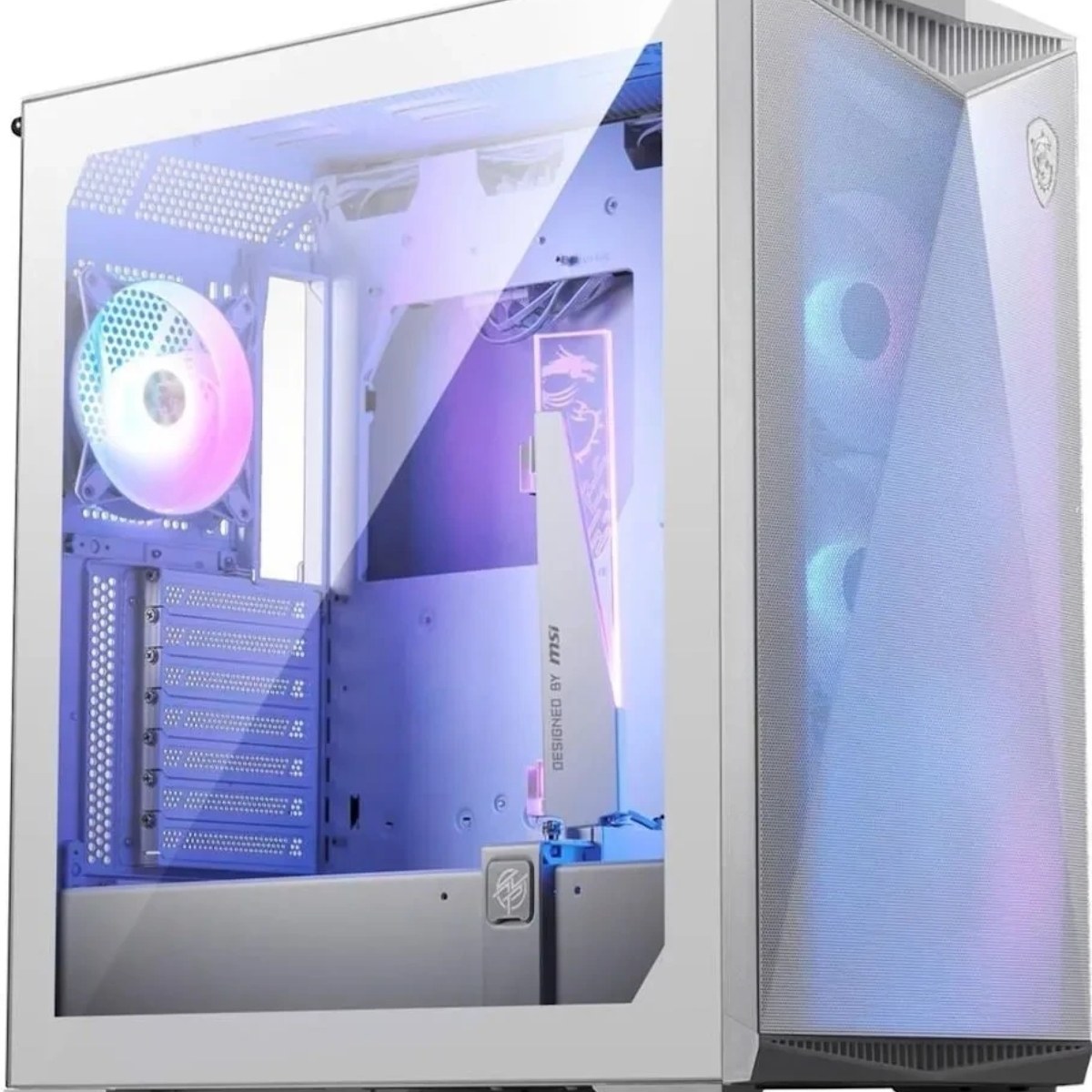 Компьютерный корпус MSI MPG GUNGNIR 300R AIRFLOW White, Midi Tower, EATX,2xUSB 3.2 Gen 1, 1xUSB 3.2 Gen2 Type-C,4x120мм PWM ARGb Fan, ARGb+PWM Control Board, Tempered Glass Window