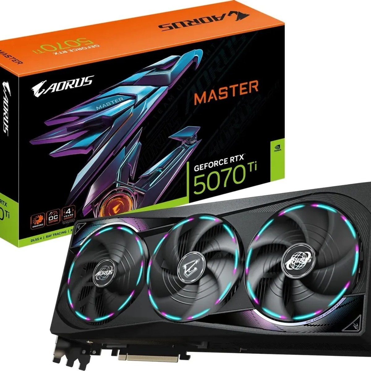 Видеокарта Gigabyte GeForce RTX 5070 TI, 16Gb GDDR7, 256 bit, HDMI, DP, GPU 2300 MHz