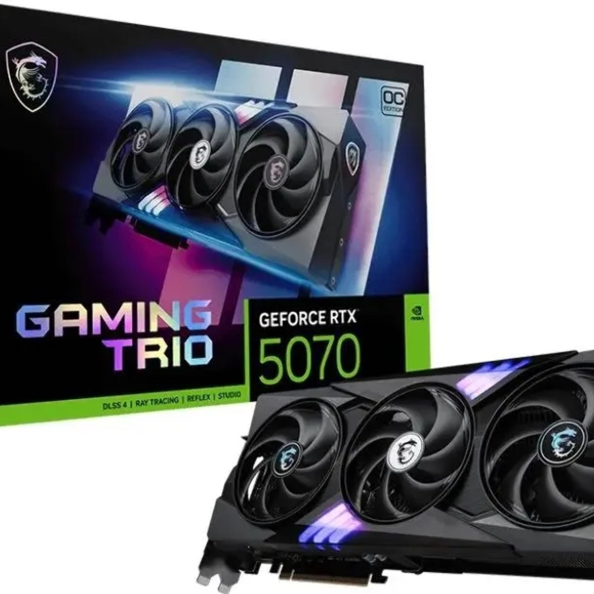 Видеокарта MSI GeForce RTX 5070 GAMING TRIO OC, 12 GB GDDR7, 192 bit, 3xDisplayPort, HDMI, GPU 2295 MHz