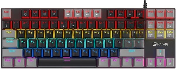 Клавиатура Oklick K600X проводная, USB Type-A, серый