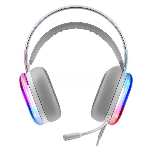 Гарнитура Defender Cyborg белый, проводная, USB, подсветка