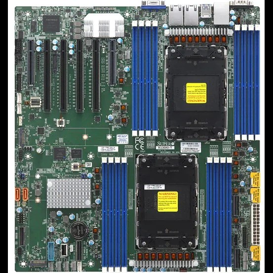 Материнская плата Supermicro X13DEI, LGA4677, Intel C741, 16xDDR5, 10xSATA, 2xM.2 PCIe 4.0 x2, 4xPCIe 5.0 x16, 2xPCIe 5.0 x8, 1xD-Sub, 2x 1Gb LAN, 4xUSB 3.0, 1xUSB 2.0, 1xCOM, E-ATX