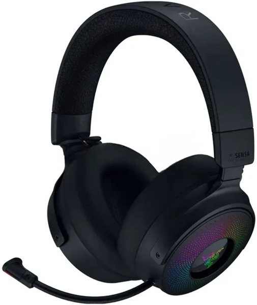 Гарнитура Razer Kraken V4 Pro чёрный, беспроводная + проводная, радиоканал, до 45 ч, подсветка