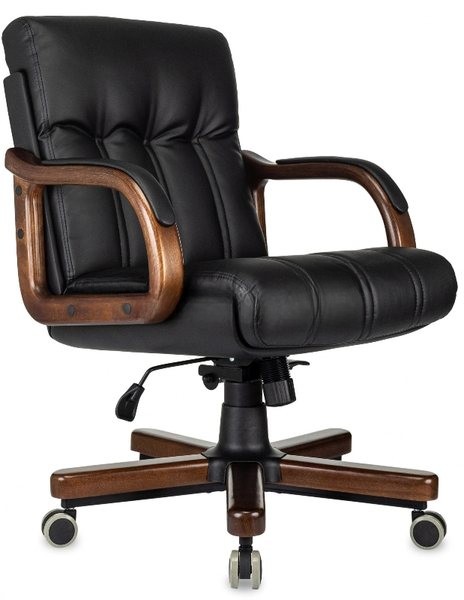 Кресло Бюрократ T-9932W-LOW-Eco черный, экокожа