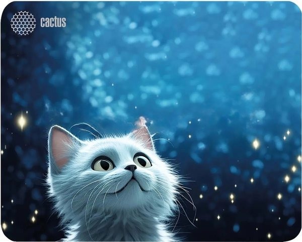 Коврик для мыши Cactus белый Cat 300x250x3мм (CS-MPC-D11M)