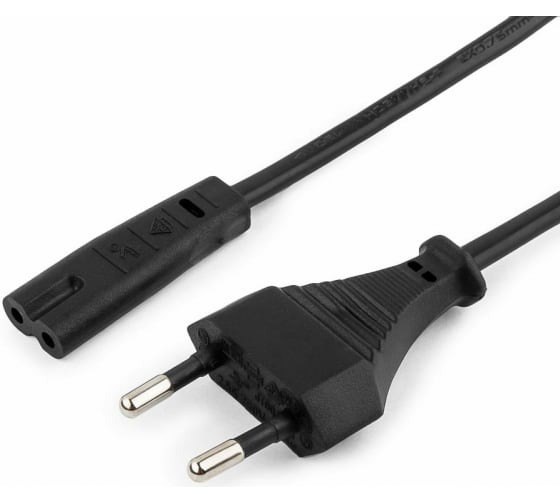 Кабель питания Cablexpert PC-184/2-1.5M черный (1.5м, CEE 7/16-C7, 2х0.5мм2, 2.5А) (PC-184/2-1.5M)
