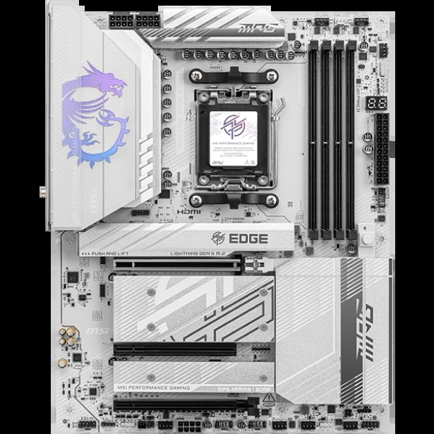 Материнская плата MSI MPG B850 EDGE TI WIFI, AM5, AMD B850, 4xDDR5, 4xSATA, 4xM.2, 1xPCIe 5.0 x16, HDMI, 1x5Gb LAN, USB Type-C, 2x3.5 мм, 7.1, ATX