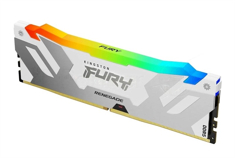 Оперативная память Kingston Fury Renegade, DDR5, 16Gb (1x16Gb), 7600MHz, CL38, DIMM, радиатор, RGB, белый