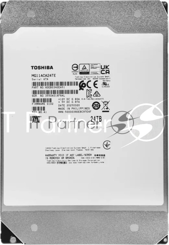Жесткий диск HDD Toshiba MG11 24Tb 7200rpm SATA 1024Mb 3.5"
