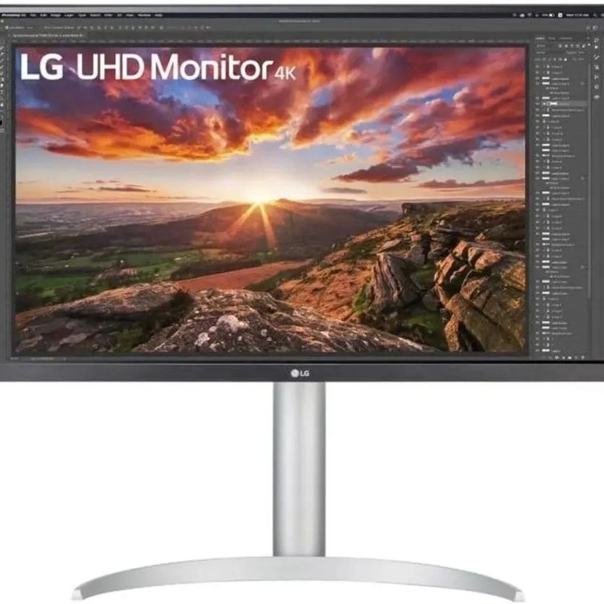 Монитор 27" LG UltraFine 27UP850K-W IPS 3840x2160, 60 Гц, 5 мс, 16:9, 400 кд/м², 2xHDMI 2.0, DP 1.4, USB-C, USB Hub (2x USB 3.0), 3.5 Jack, FreeSync, черный/серебристый