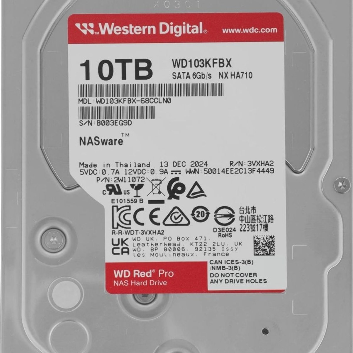 Жесткий диск HDD WD Red Pro 10Tb 7200rpm SATA 512Mb 3.5"
