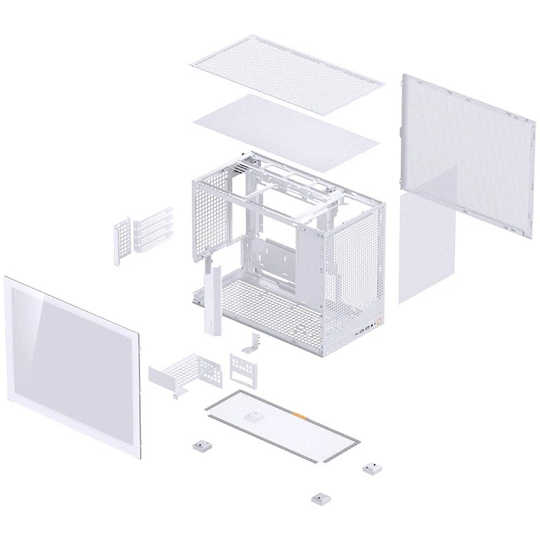 Корпус без блока питания Case JONSBO D32 PRO, Mini-Tower, TG, no fan, 2xUSB-A 3.2 + 1xUSB-C 3.2, mATX, mDTX, mITX White