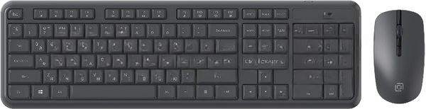Комплект клавиатура+мышь Oklick S277W беспроводной, USB, 1600 DPI, серый