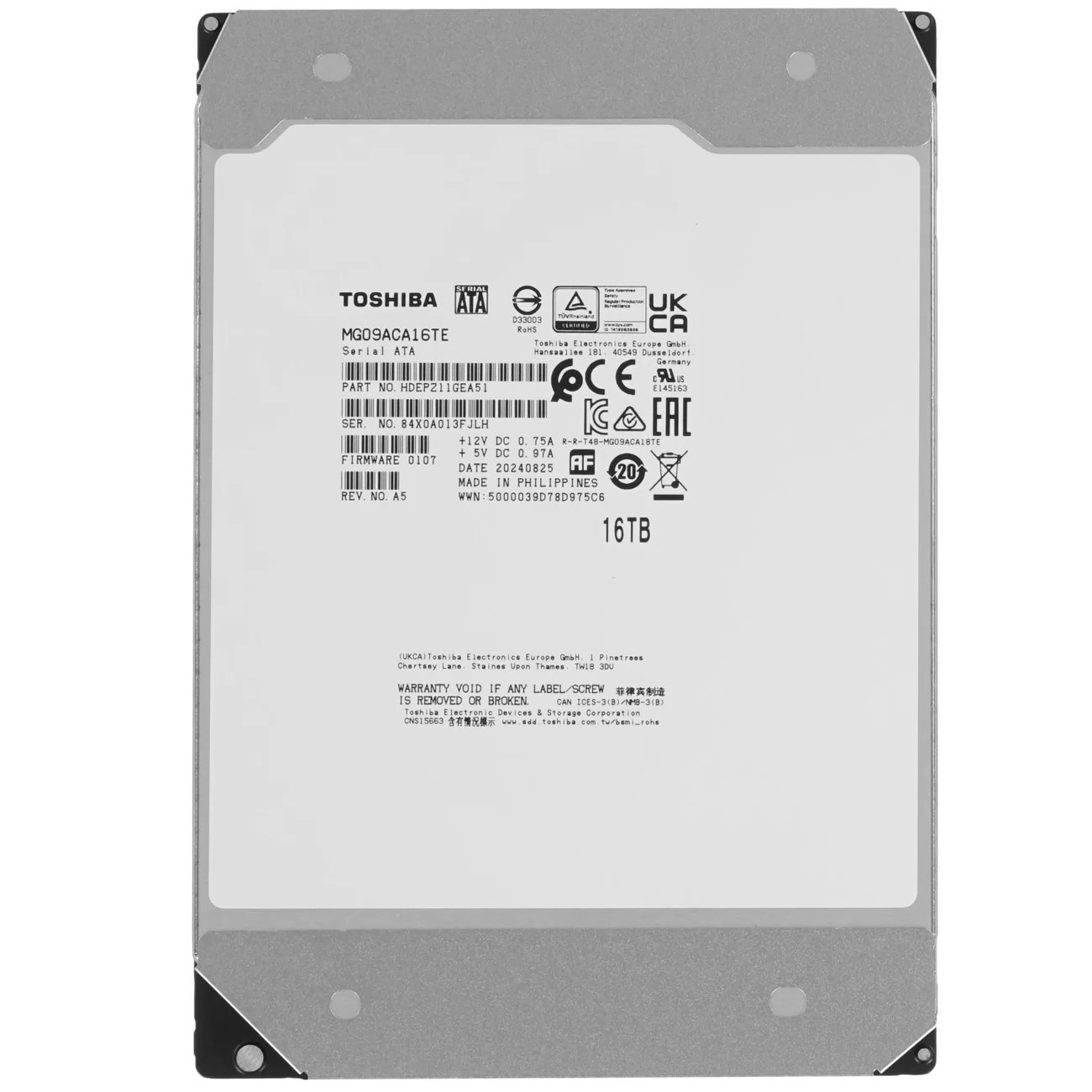 Жесткий диск HDD Toshiba MG09 16Tb 7200rpm SATA III 512Mb 3.5"