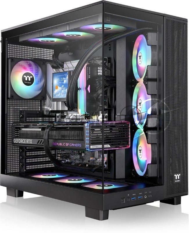 Компьютерный корпус Thermaltake View 380 XL TG ARGB черный без БП E-ATX 2x120мм 2xUSB3.0 audio bott PSU