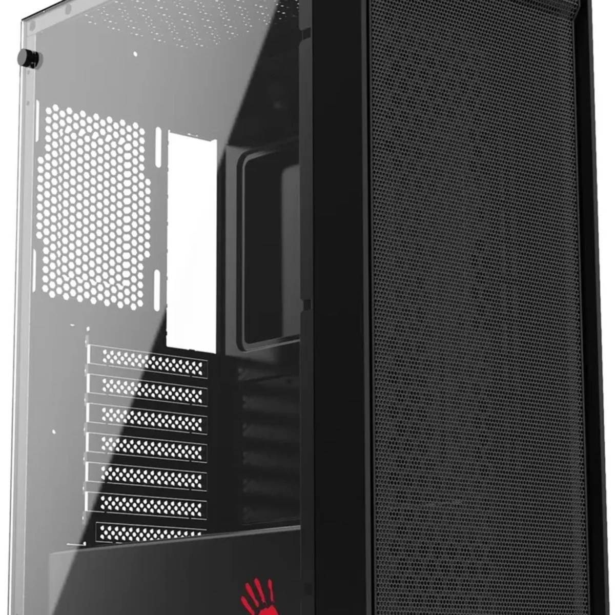 Компьютерный корпус Bloody BD-CC114 черный без БП ATX 8x120мм 1xUSB 2.0 1xUSB 3.0 audio bott PSU
