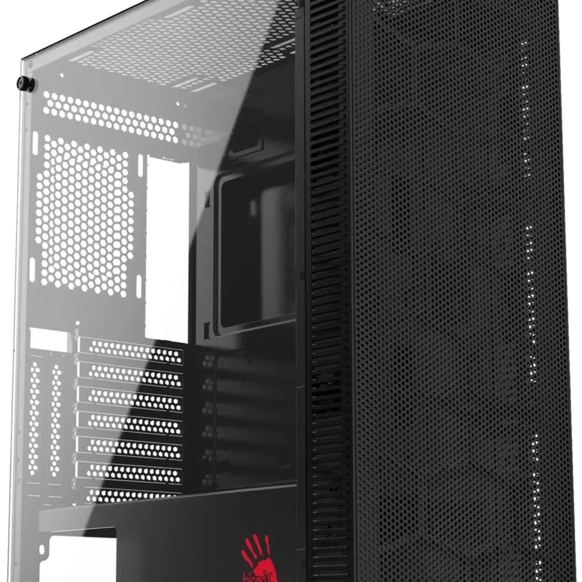Компьютерный корпус Bloody BD-CC115 черный без БП ATX 8x120мм 1xUSB 2.0 1xUSB 3.0 audio bott PSU