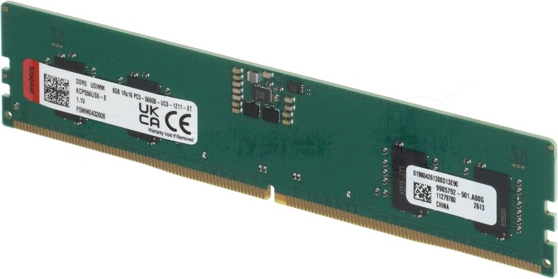 Оперативная память Kingston 8Gb, DDR5, (1x8 Gb), 5600 MHz, CL46