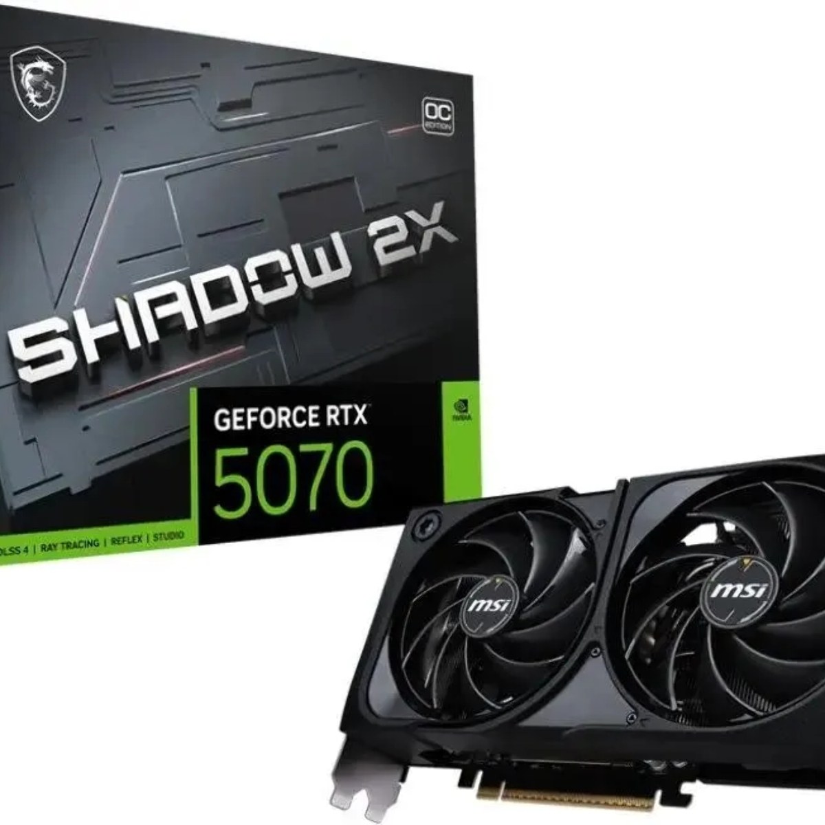 Видеокарта MSI GeForce RTX 5070 12G SHADOW 2X, 12 GB GDDR7, 192 bit, 3xDisplayPort, HDMI, GPU 2330 MHz