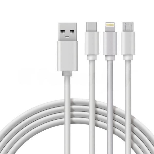 Кабель Rexant USB 3в1 Type-С (3A), Lightning (2,4A), micro USB (2A) 1м, ПВХ