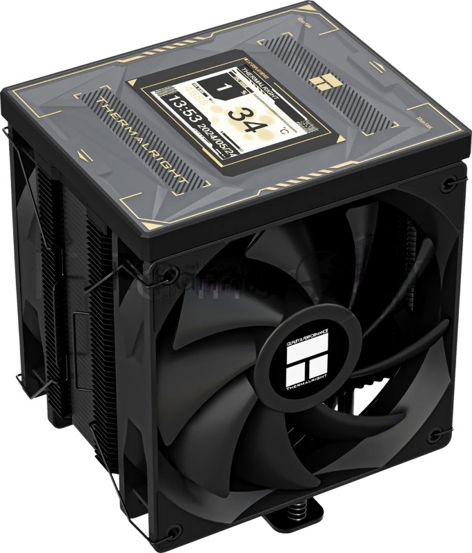 Устройство охлаждения(кулер) Thermalright Burst Assassin Vision 120 Soc-AM5/AM4/1200/1700/1851 черный 4-pin 25.6dB Al+Cu LCD Ret (BA120-VISION-BL)