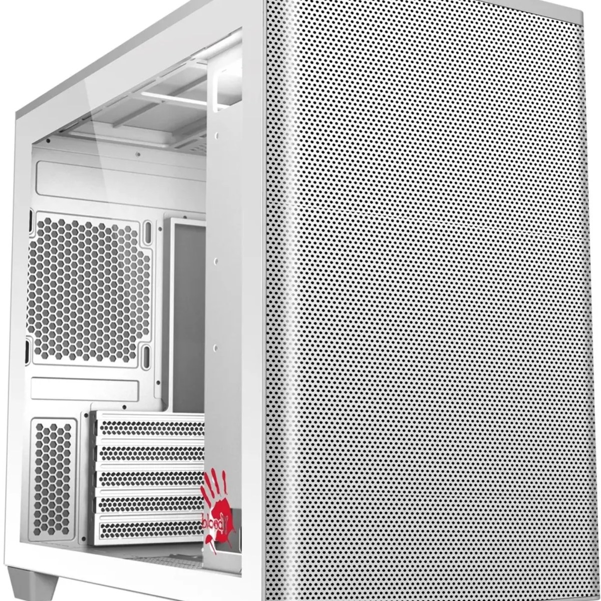 Компьютерный корпус Bloody BD-CC117F белый без БП mATX 5x120мм 1xUSB 2.0 1xUSB 3.0 audio bott PSU