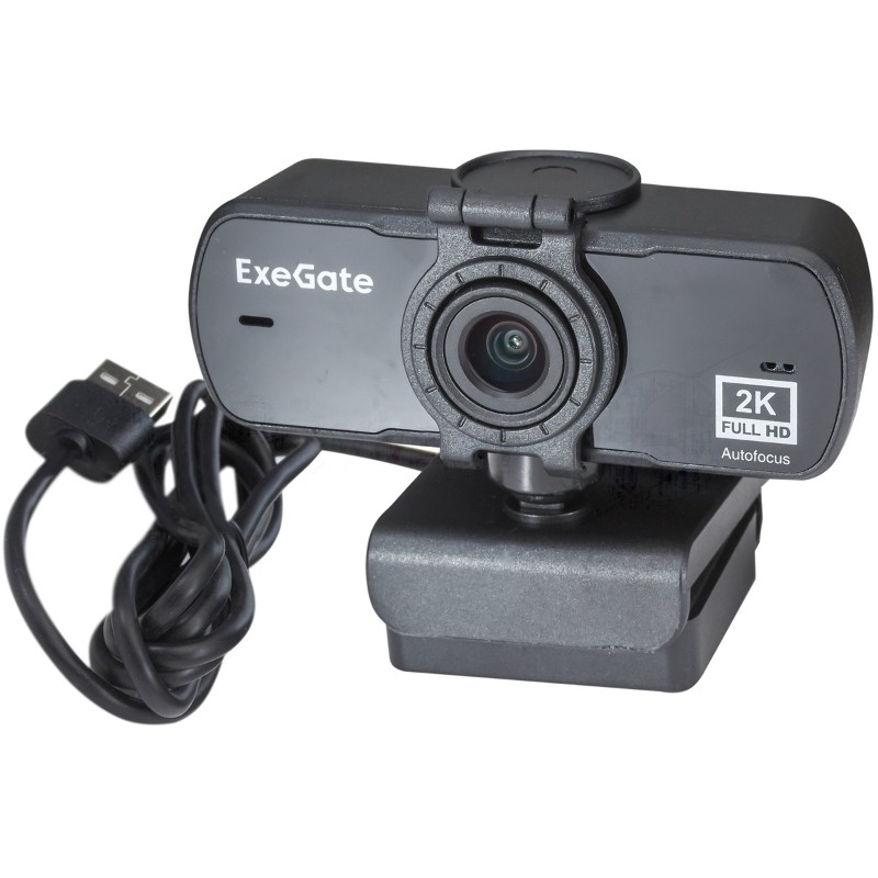 Веб-камера ExeGate Stream C940 Wide 2K 2560x1440, 30 кадр/с, USB Type-A, микрофон (шумоподавление), универсальное крепление